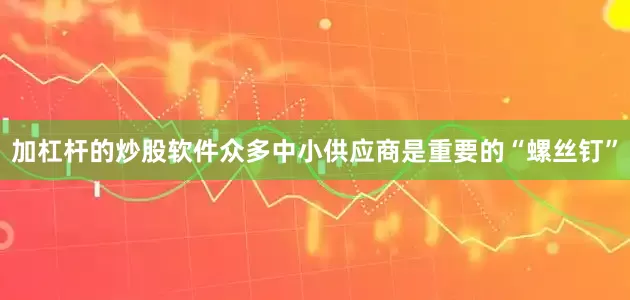 加杠杆的炒股软件众多中小供应商是重要的“螺丝钉”